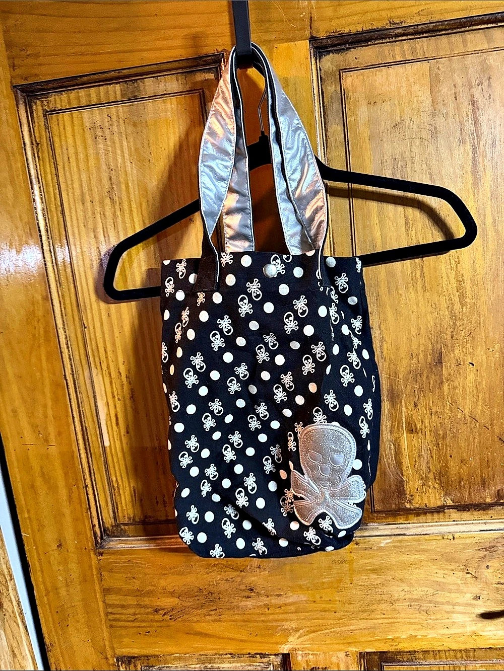 Polka Dot Tote in Black & Pink